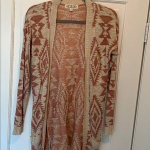 Pink Rose Long Tribal Sweater